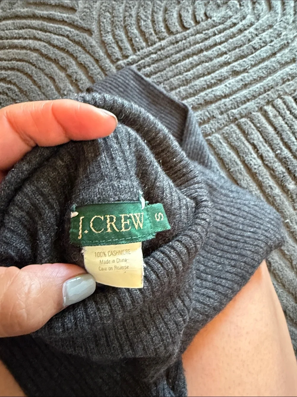 J. Crew Gray Ribbed Turtleneck Sweater